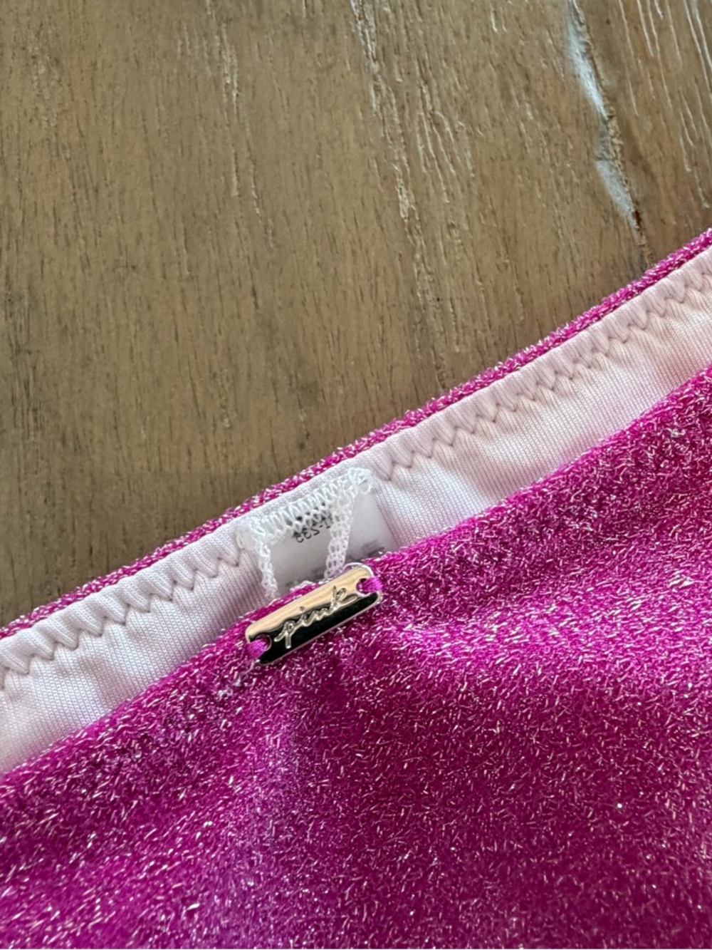 PINK Victoria's Secret Shimmery Hot Pink Bikini Bottoms - Picture 7 of 7